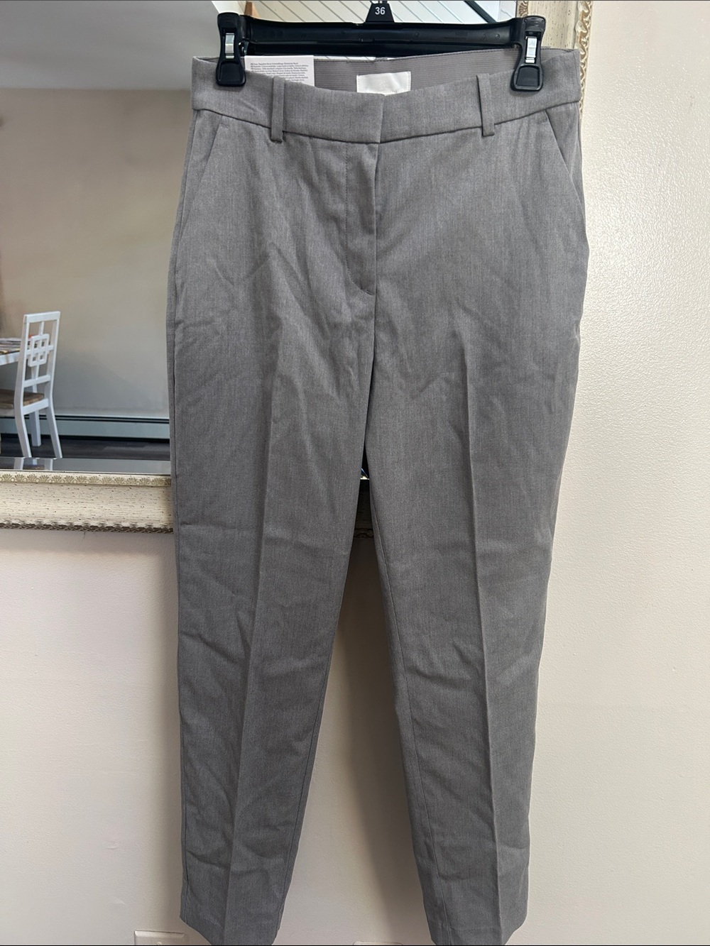 H&M Light Gray Men's Dress Pants - Tailored Flat Front